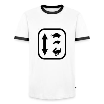 traktor schaltung - Männer Kontrast-T-Shirt - Weiß/Schwarz - Vorne - AI Model Female 172 light (172cm) & AI Model Male 178 dark (178cm)