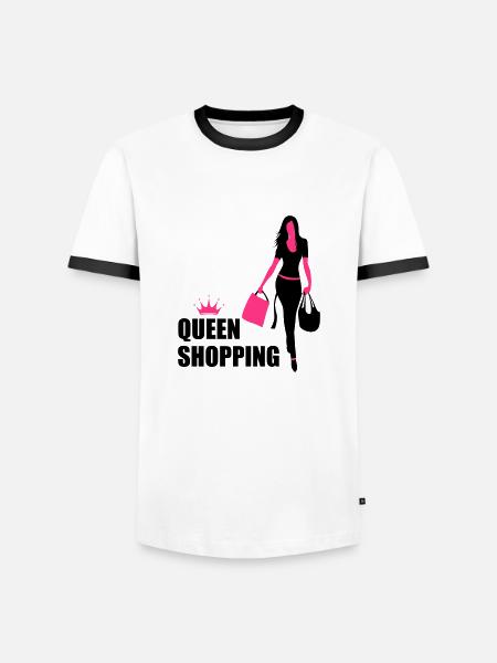 Queen Shopping Crown - Men's Ringer Shirt - white/black