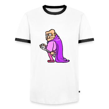Durchfallmann Motiv "Souverän" - Männer Kontrast-T-Shirt - Weiß/Schwarz - Vorne - AI Model Female 172 light (172cm) & AI Model Male 178 dark (178cm)