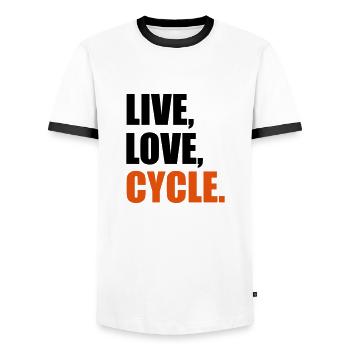 cyclisme - T-shirt contrasté Homme - blanc/noir - Devant - AI Model Female 172 light (172cm) & AI Model Male 178 dark (178cm)