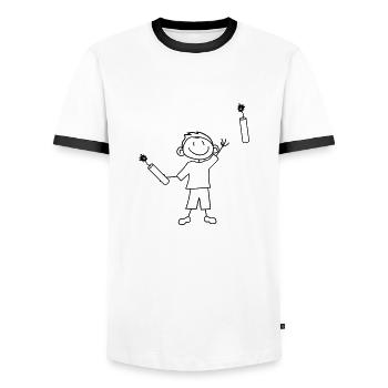 tnt dynamit nitro kuender bombe lancer explosion a - T-shirt contrasté Homme - blanc/noir - Devant - AI Model Female 172 light (172cm) & AI Model Male 178 dark (178cm)