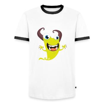 Monstaa Originaals Monster #8 - Männer Kontrast-T-Shirt - Weiß/Schwarz - Vorne - AI Model Female 172 light (172cm) & AI Model Male 178 dark (178cm)