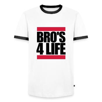 Brothers 4 Life Logo - T-shirt contrasté Homme - blanc/noir - Devant - AI Model Female 172 light (172cm) & AI Model Male 178 dark (178cm)