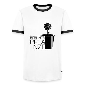 Berliner Pflanze - BERLIN, BERLIN - Männer Kontrast-T-Shirt - Weiß/Schwarz - Vorne - AI Model Female 172 light (172cm) & AI Model Male 178 dark (178cm)