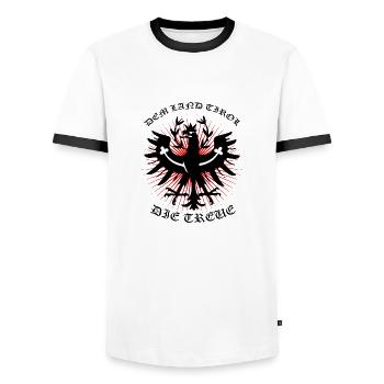 Dem Land Tirol die Treue - Männer Kontrast-T-Shirt - Weiß/Schwarz - Vorne - AI Model Female 172 light (172cm) & AI Model Male 178 dark (178cm)