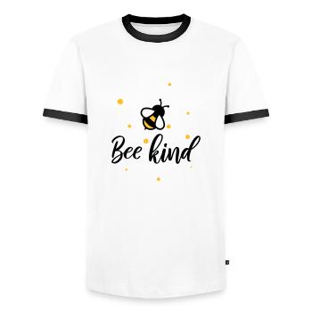 Bee kind sparkle - Men's Ringer Shirt - white/black - Front - AI Model Female 172 light (172cm) & AI Model Male 178 dark (178cm)