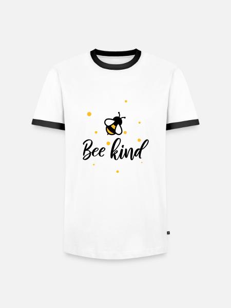 Bee kind sparkle - Men's Ringer Shirt - white/black