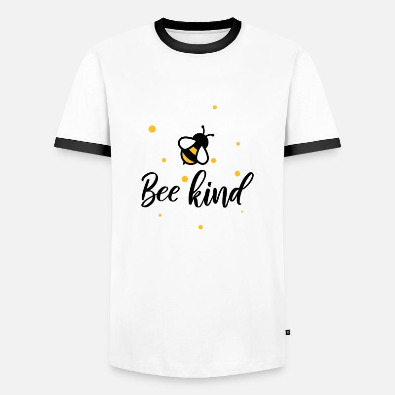 Bee kind sparkle - Männer Kontrast-T-Shirt - Weiß/Schwarz