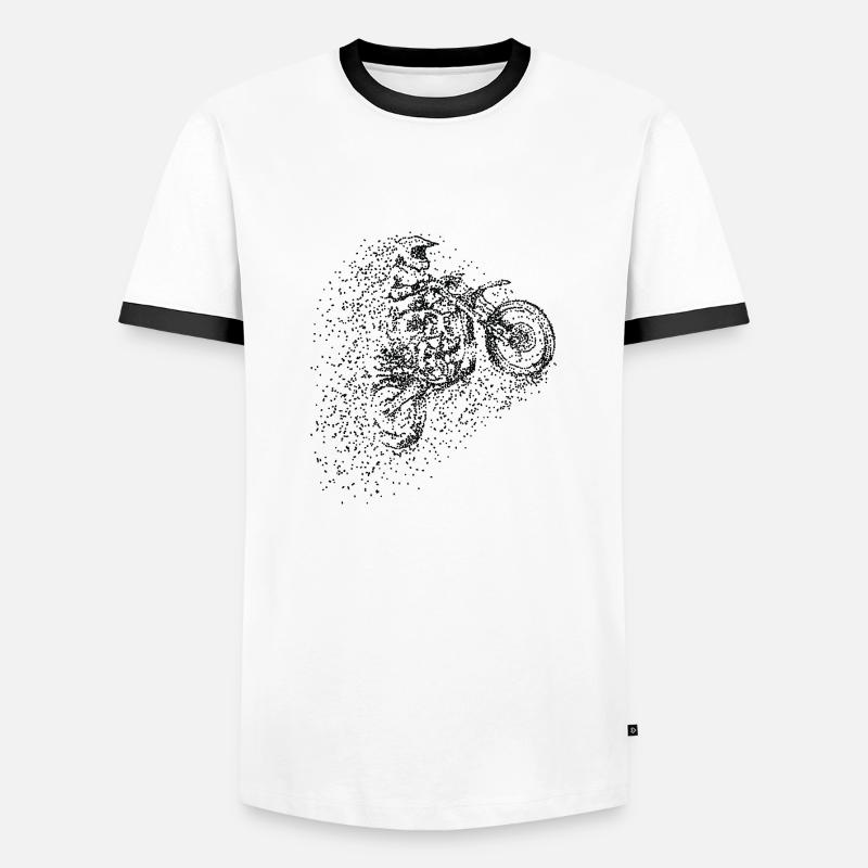 Pixel Motocross Design - Männer Kontrast-T-Shirt - Weiß/Schwarz