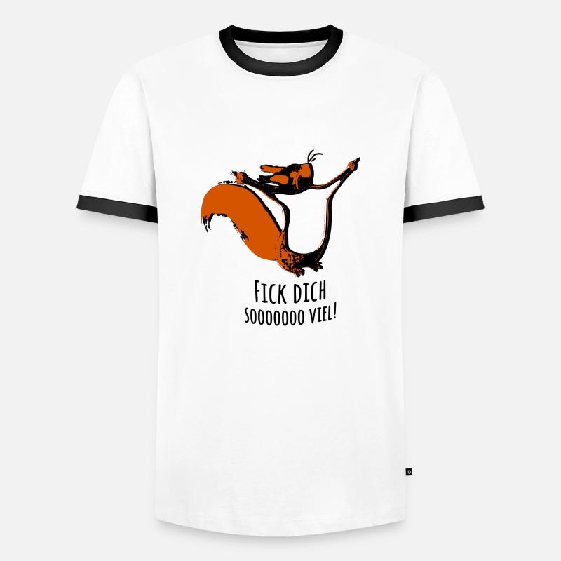 Fick dich soooo viel! Eichhörnchen - Männer Kontrast-T-Shirt - Weiß/Schwarz