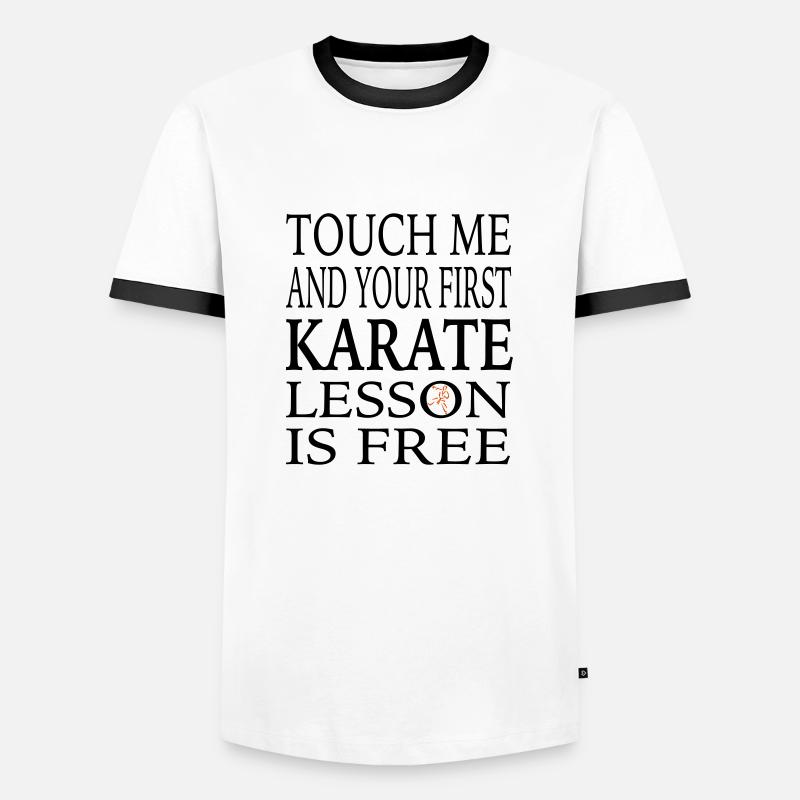Karate - Männer Kontrast-T-Shirt - Weiß/Schwarz