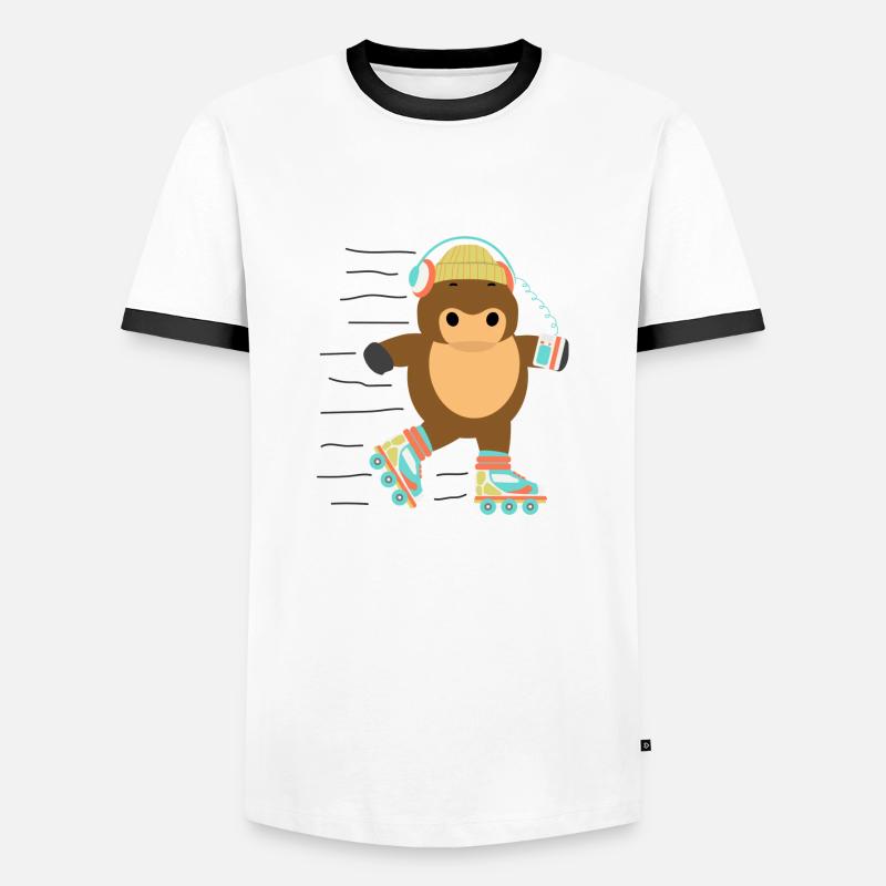 Roller skates - Men's Ringer Shirt - white/black