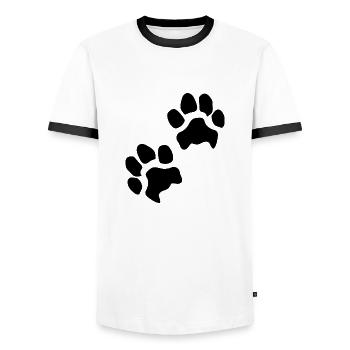 Paw prints dog paws paws dogs - Men's Ringer Shirt - white/black - Front - AI Model Female 172 light (172cm) & AI Model Male 178 dark (178cm)