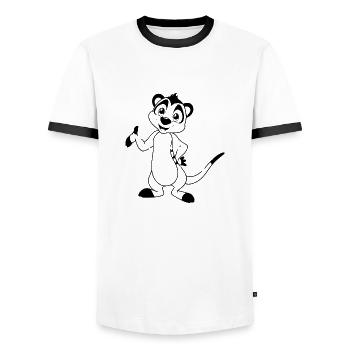 Meerkat - Men's Ringer Shirt - white/black - Front - AI Model Female 172 light (172cm) & AI Model Male 178 dark (178cm)