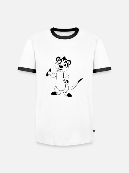Suricate - T-shirt contrasté Homme - blanc/noir