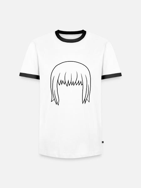 Bob Hairstyle Bob Hair Head - Men's Ringer Shirt - white/black