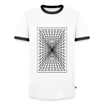 Geometrisches Rechteck - Männer Kontrast-T-Shirt - Weiß/Schwarz - Vorne - AI Model Female 172 light (172cm) & AI Model Male 178 dark (178cm)
