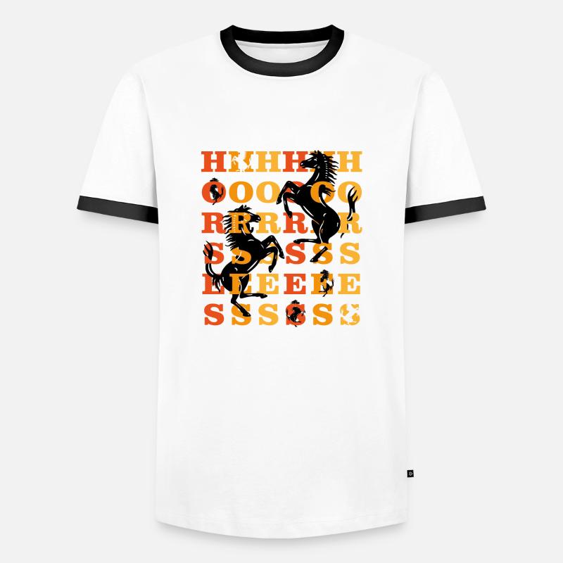 Pferde - Männer Kontrast-T-Shirt - Weiß/Schwarz