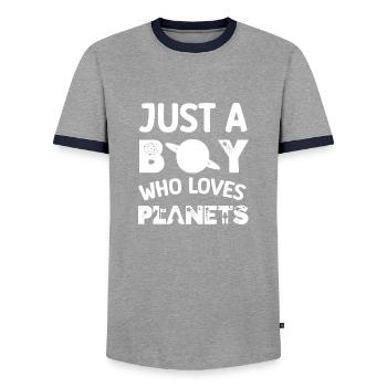 Astronomer original idea for boy who love space - T-shirt contrasté Homme - gris/marine  - Devant - AI Model Female 172 light (172cm) & AI Model Male 178 light (178cm)
