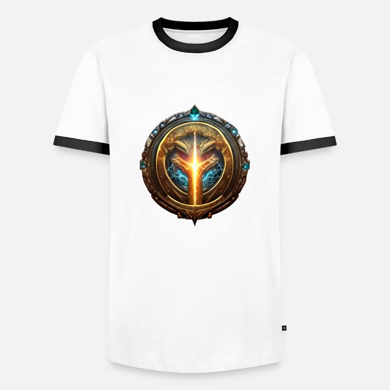 Fantasy-Emblem - Männer Kontrast-T-Shirt - Weiß/Schwarz