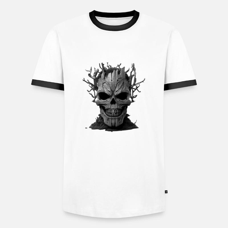 Kopf - Männer Kontrast-T-Shirt - Weiß/Schwarz
