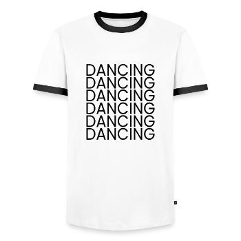 Dancing Dance Music - Men's Ringer Shirt - white/black - Front - AI Model Female 172 light (172cm) & AI Model Male 178 dark (178cm)