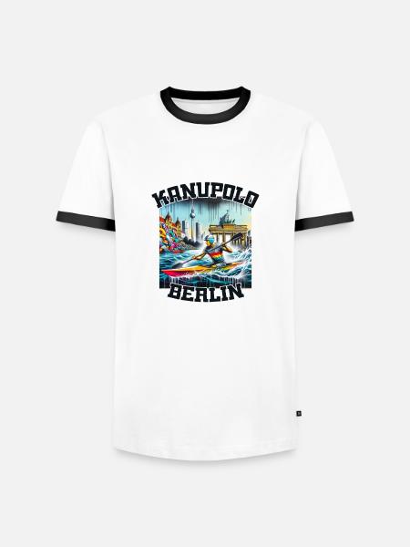 Canoe Polo Berlin Graffiti - Men's Ringer Shirt - white/black