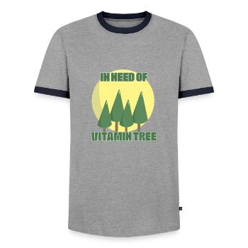 Vitamin Tree - Men's Ringer Shirt - grey/navy  - Front - AI Model Female 172 light (172cm) & AI Model Male 178 light (178cm)