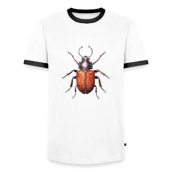 Spring Bug - Men's Ringer Shirt - white/black - Front - AI Model Female 172 light (172cm) & AI Model Male 178 dark (178cm)