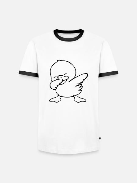 duck dabbing - Männer Kontrast-T-Shirt - Weiß/Schwarz