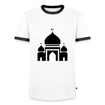 Mosquée - T-shirt contrasté Homme - blanc/noir - Devant - AI Model Female 172 light (172cm) & AI Model Male 178 dark (178cm)
