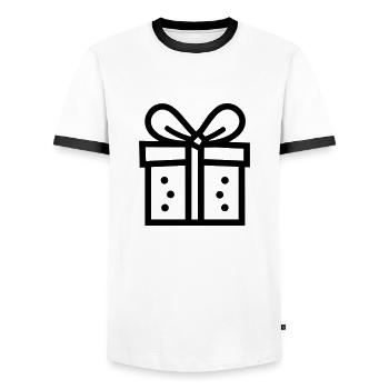 Geschenk-Icon-Box - Männer Kontrast-T-Shirt - Weiß/Schwarz - Vorne - AI Model Female 172 light (172cm) & AI Model Male 178 dark (178cm)