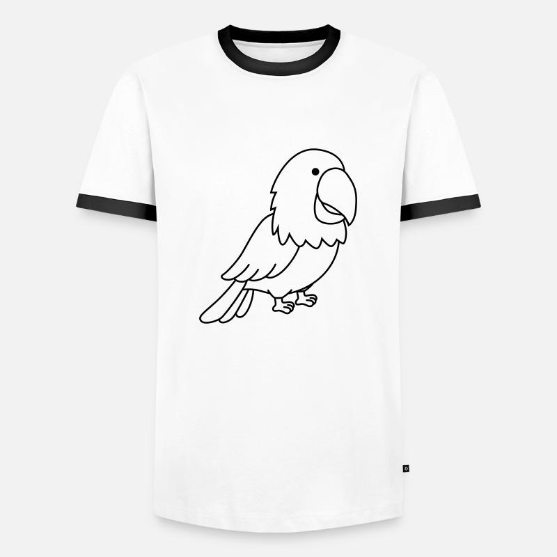 parrot - Men's Ringer Shirt - white/black