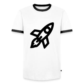 Rocket - Men's Ringer Shirt - white/black - Front - AI Model Female 172 light (172cm) & AI Model Male 178 dark (178cm)