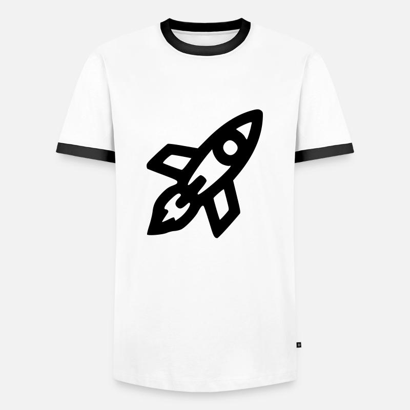 Rocket - Men's Ringer Shirt - white/black