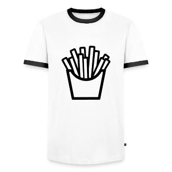 Pommes frites - Männer Kontrast-T-Shirt - Weiß/Schwarz - Vorne - AI Model Female 172 light (172cm) & AI Model Male 178 dark (178cm)