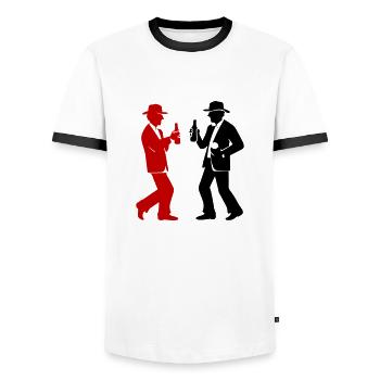 Drinking Team Party - Männer Kontrast-T-Shirt - Weiß/Schwarz - Vorne - AI Model Female 172 light (172cm) & AI Model Male 178 dark (178cm)