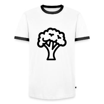 Brokkoli - Männer Kontrast-T-Shirt - Weiß/Schwarz - Vorne - AI Model Female 172 light (172cm) & AI Model Male 178 dark (178cm)