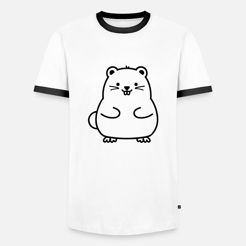 Beaver - Men's Ringer Shirt - white/black