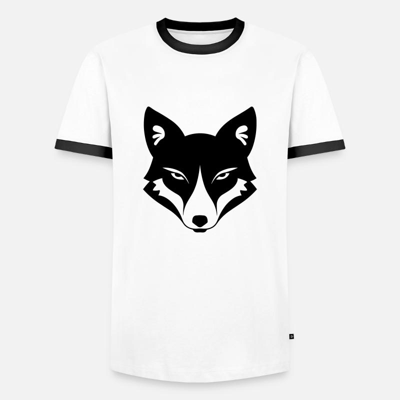 Fuchs - Männer Kontrast-T-Shirt - Weiß/Schwarz