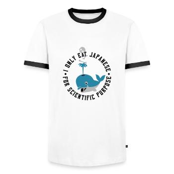 Eat Japanese - Männer Kontrast-T-Shirt - Weiß/Schwarz - Vorne - AI Model Female 172 light (172cm) & AI Model Male 178 dark (178cm)