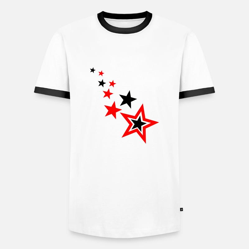 Sterne - Männer Kontrast-T-Shirt - Weiß/Schwarz