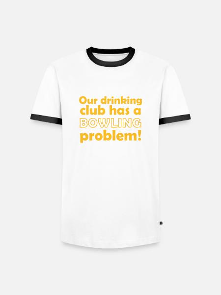 bowling problem - Männer Kontrast-T-Shirt - Weiß/Schwarz