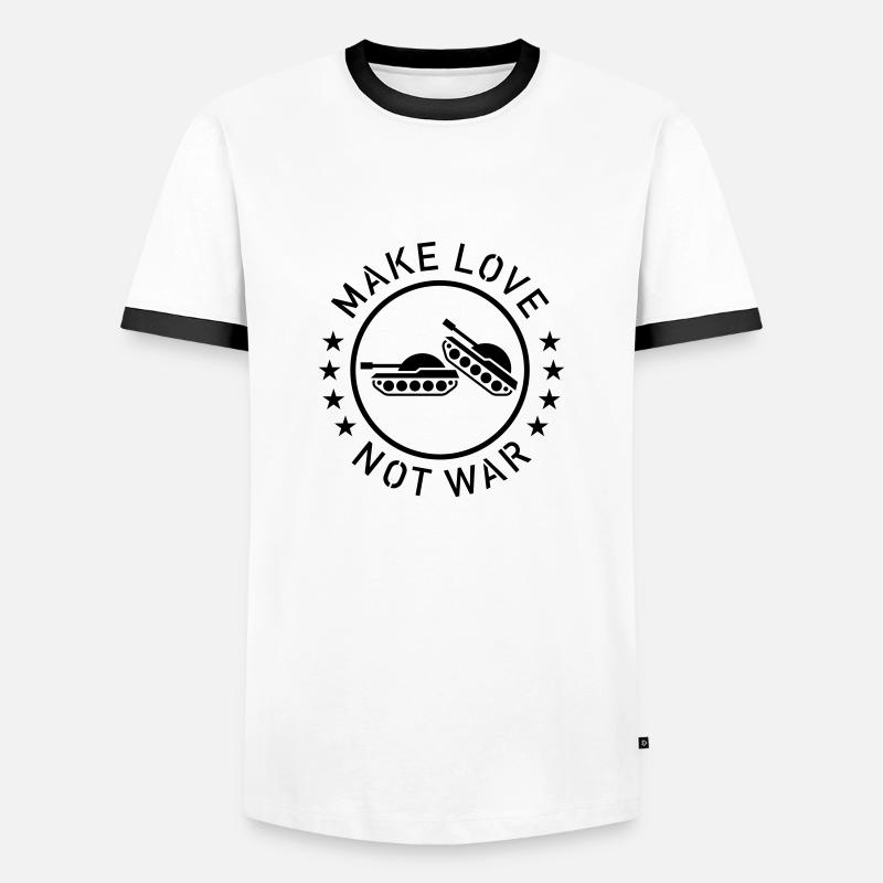 Make Love Not War (1C) - Männer Kontrast-T-Shirt - Weiß/Schwarz