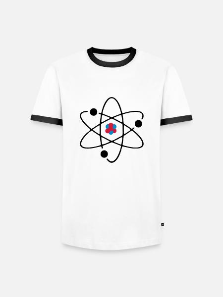 Atom 3farbig - Männer Kontrast-T-Shirt - Weiß/Schwarz