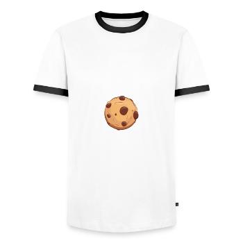 Me procurer une petite gâterie Cookie Foodie chemise - T-shirt contrasté Homme - blanc/noir - Devant - AI Model Female 172 light (172cm) & AI Model Male 178 dark (178cm)