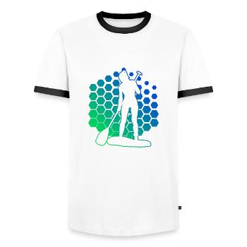 Standup Paddle Standup Paddle Hommes Sup - T-shirt contrasté Homme - blanc/noir - Devant - AI Model Female 172 light (172cm) & AI Model Male 178 dark (178cm)