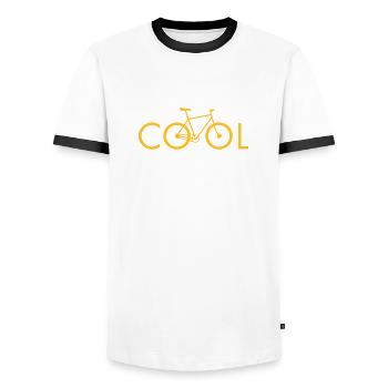 bike cool 1c - Männer Kontrast-T-Shirt - Weiß/Schwarz - Vorne - AI Model Female 172 light (172cm) & AI Model Male 178 dark (178cm)