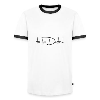 Proud to be Dutch - Men's Ringer Shirt - white/black - Front - AI Model Female 172 light (172cm) & AI Model Male 178 dark (178cm)