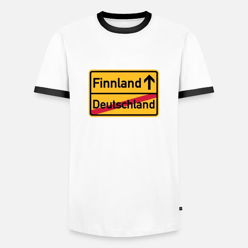 Finnland - Männer Kontrast-T-Shirt - Weiß/Schwarz